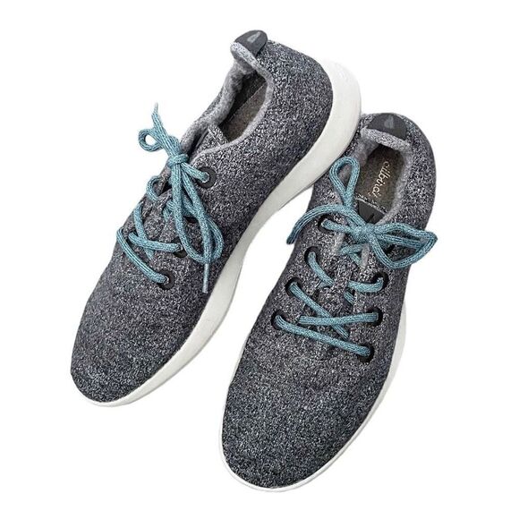 AllBirds Wool Runners Men’s Size 12 Gray Turquoise - Picture 1 of 5